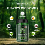 BetterHealth Santé pulmonaire quotidienne – Complément respiratoire avec Mullein, Sureau et Vitamine D3 (60 gélules)