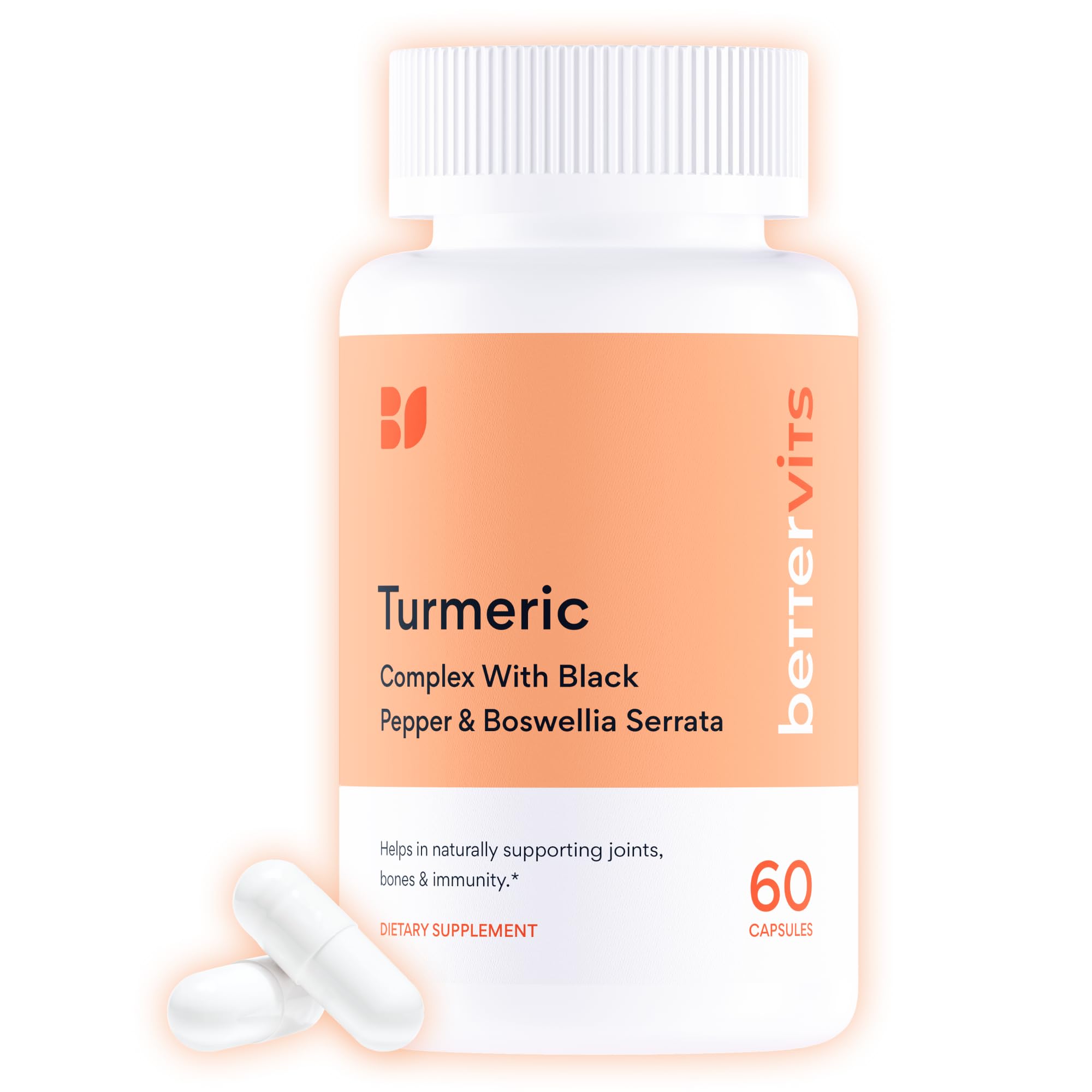 Bettervits Curcuma, capsules 1000 mg, soutien quotidien pour le bien-être.