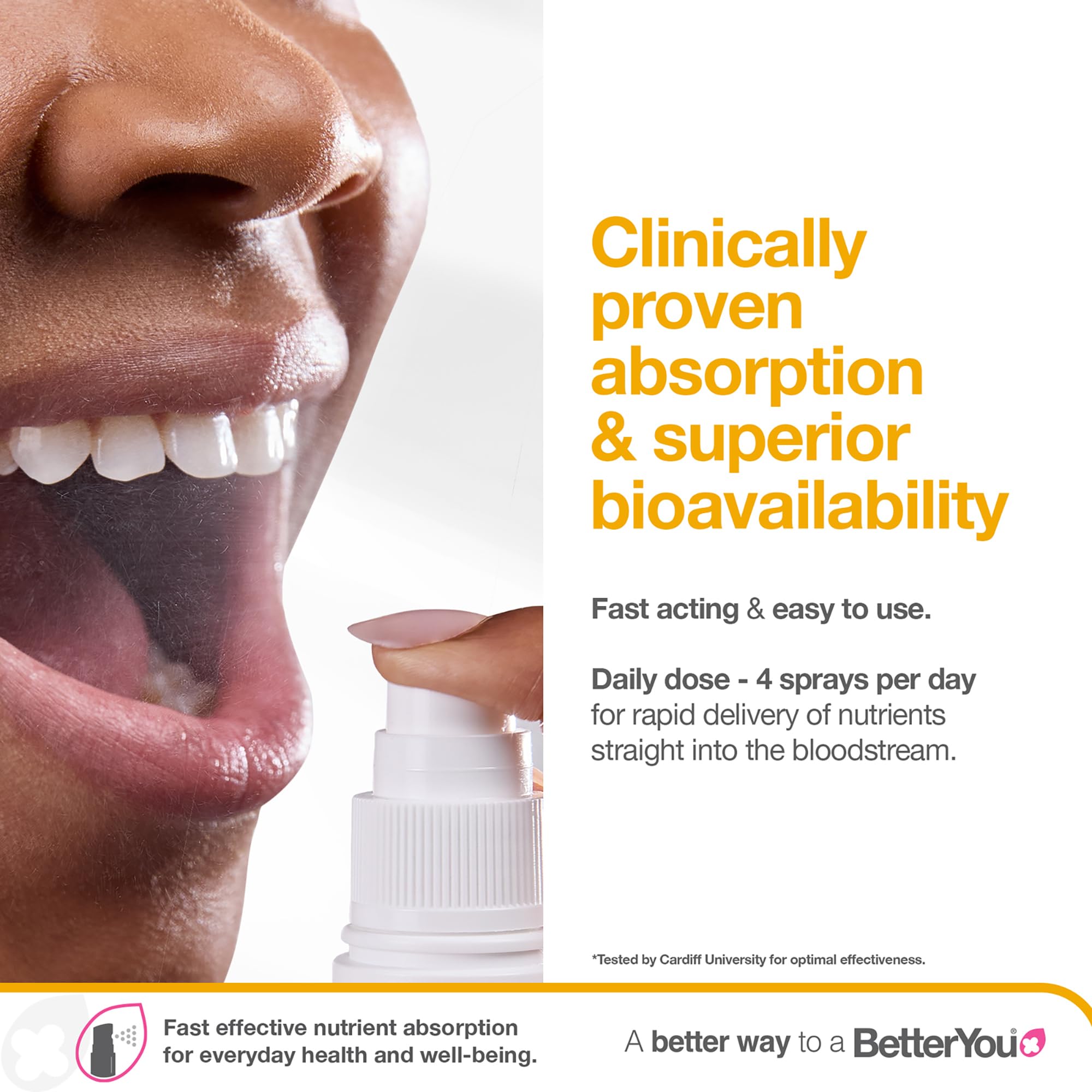 BetterYou Boost B12: arôme abricot naturel pour une expérience agréable.