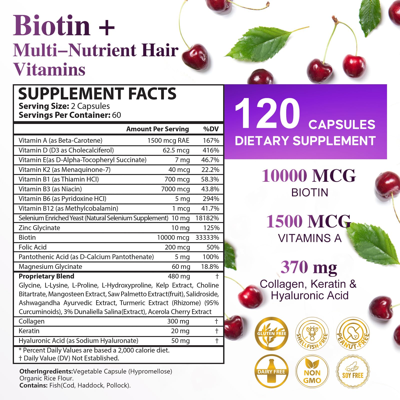 Bevalence Biotine Croissance-cheveux - Capsules faciles à prendre pour cheveux et ongles.