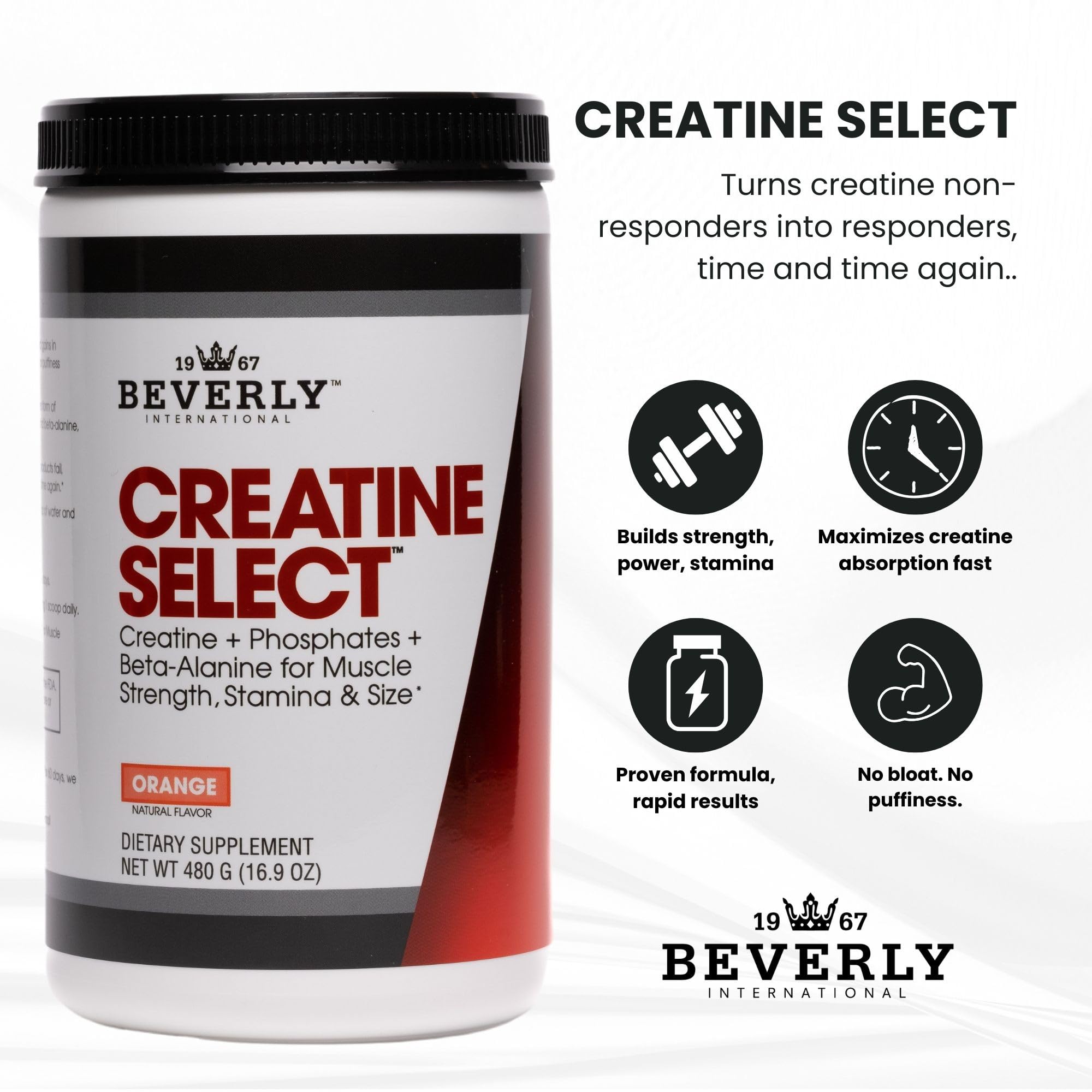 Beverly International Créatine Select – mélange facile dans n’importe quelle boisson.