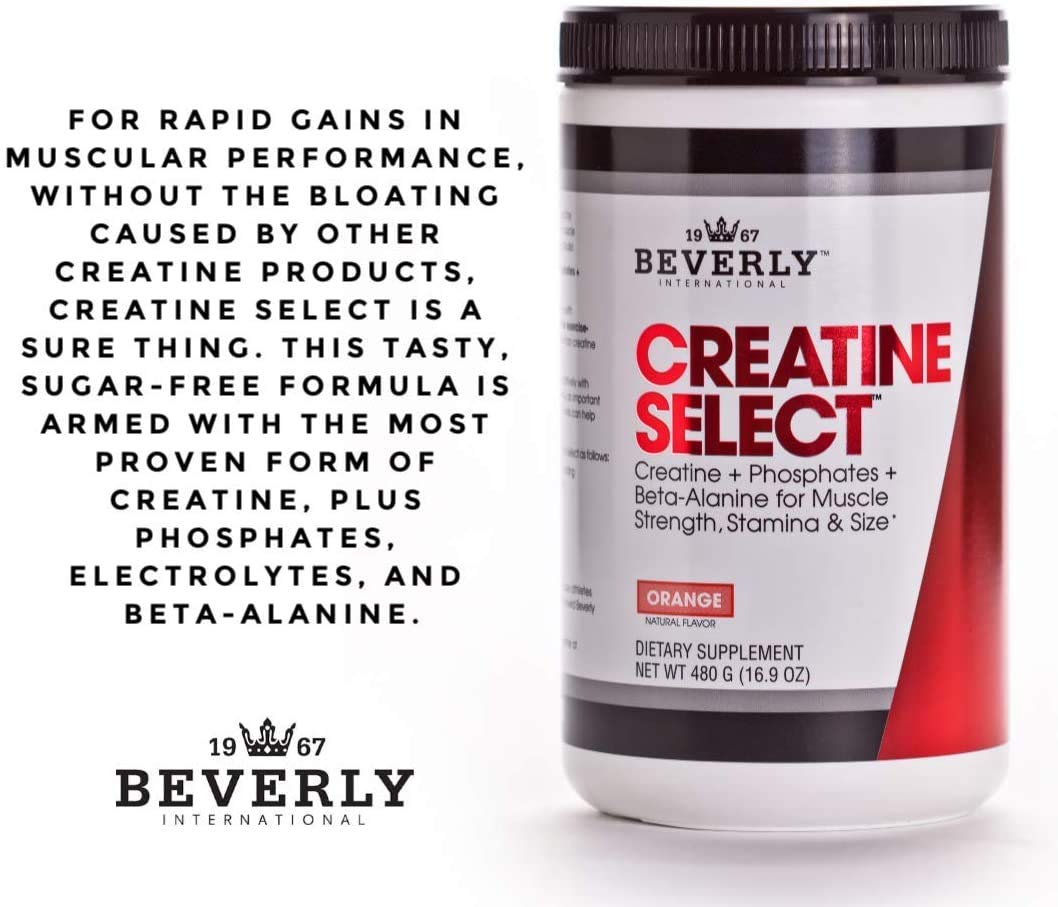 Beverly International Créatine Select – sans sucre, compatible avec les régimes keto.
