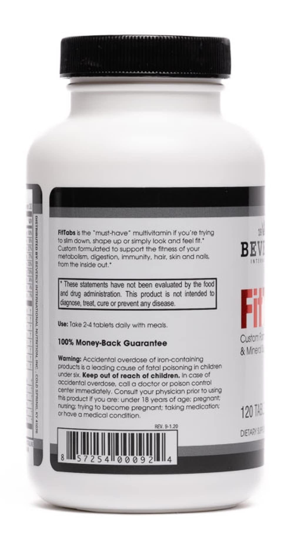 Fit Tabs Beverly International : ingrédients clés et probiotiques pour une nutrition interne équilibrée.