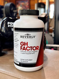 GH Factor Beverly International — tableau de dosage lisible sur l'emballage.