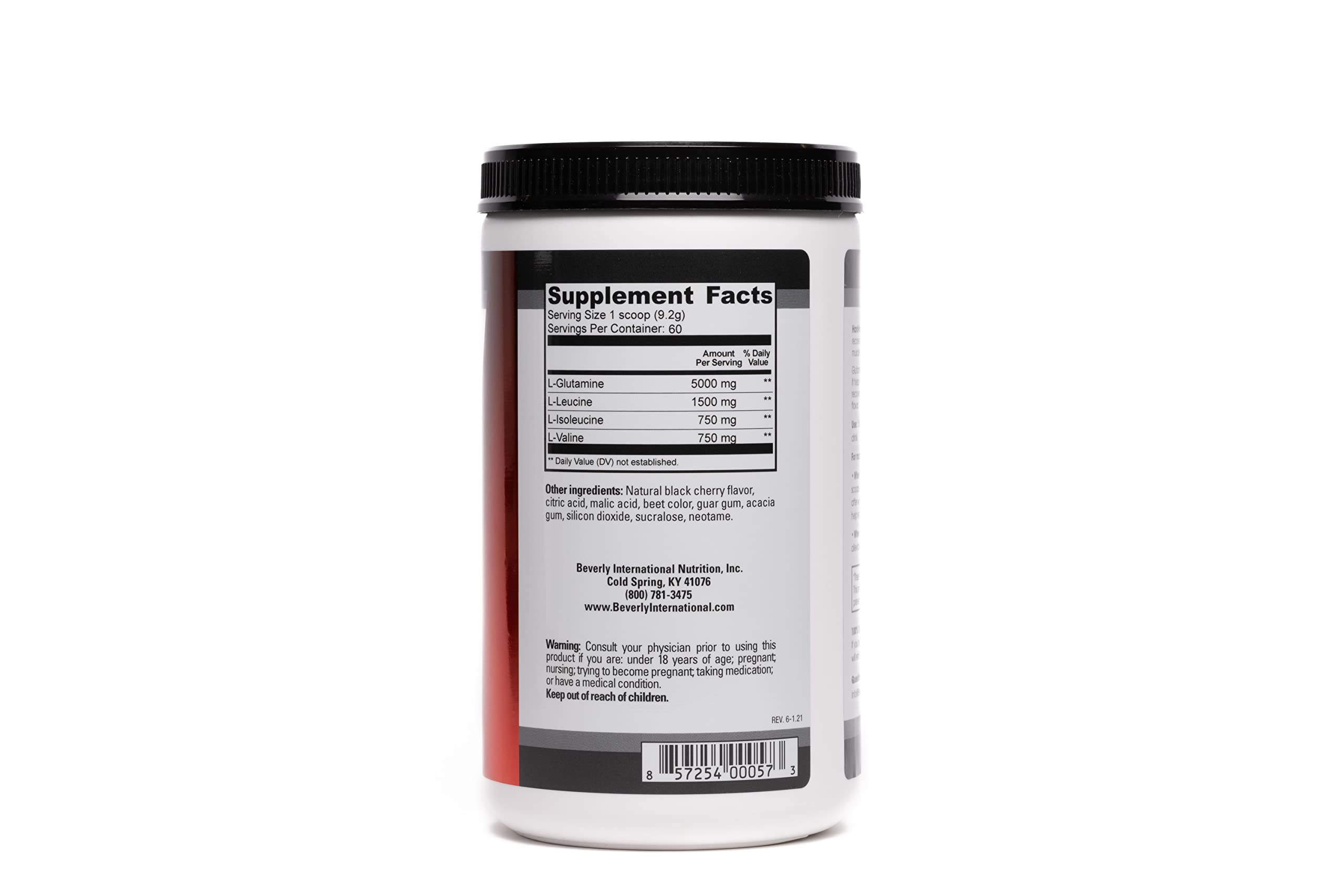 Be Beverly International Glutamine Select, poudre à mélanger pour recovery après l'entraînement.