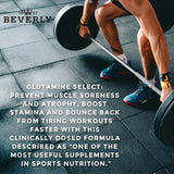 Be Beverly International Glutamine Select, utile tout au long de la journée pour hydratation et récupération.