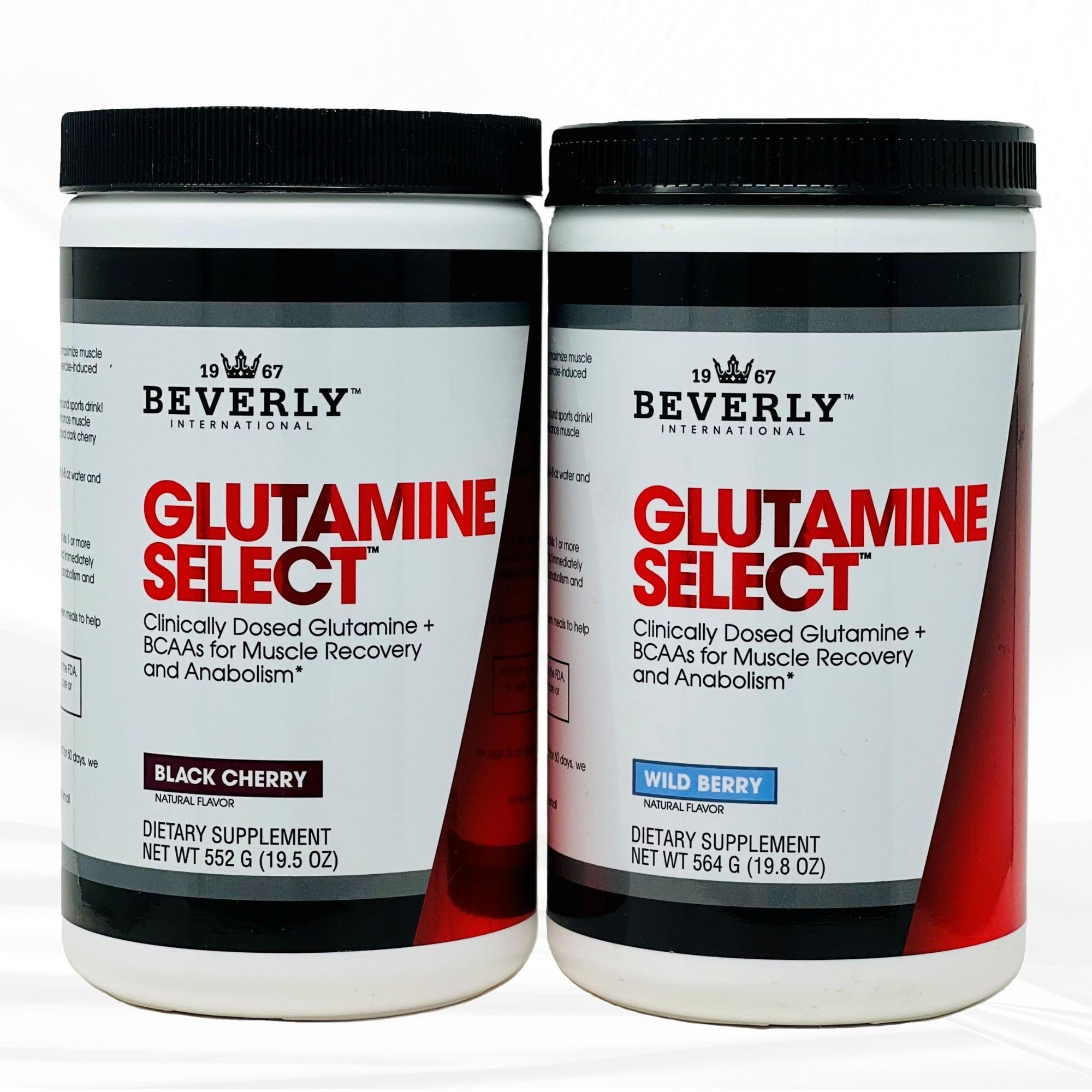 Be Beverly International Glutamine Select, saveur cerise noire naturelle et sans sucre.