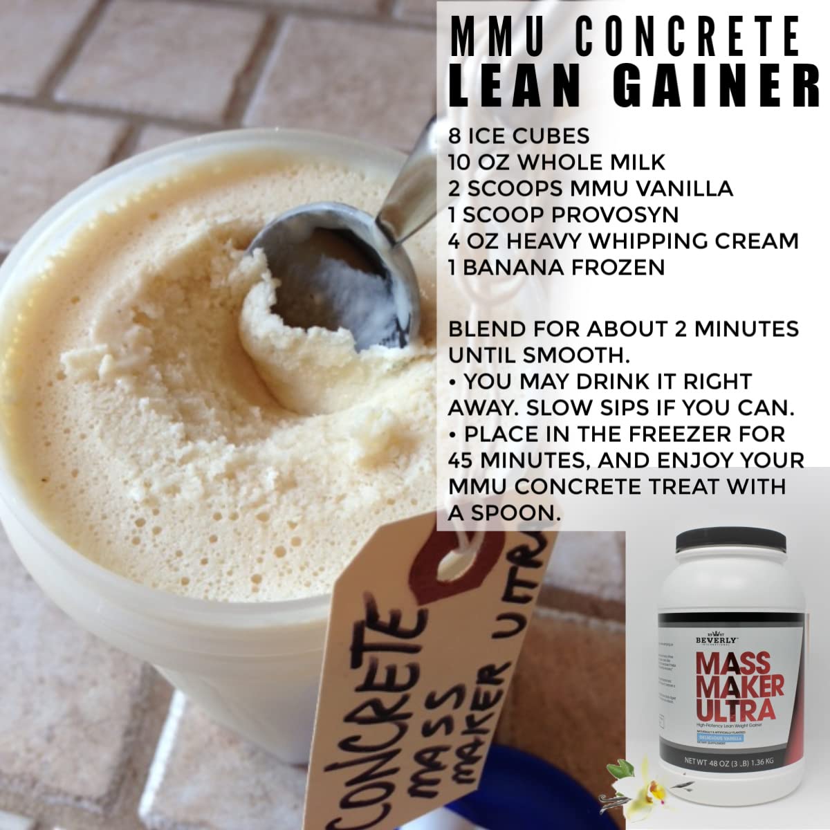Mass Maker Ultra Vanille, usage-rapide en cuisine pour ajouter des calories de qualité.