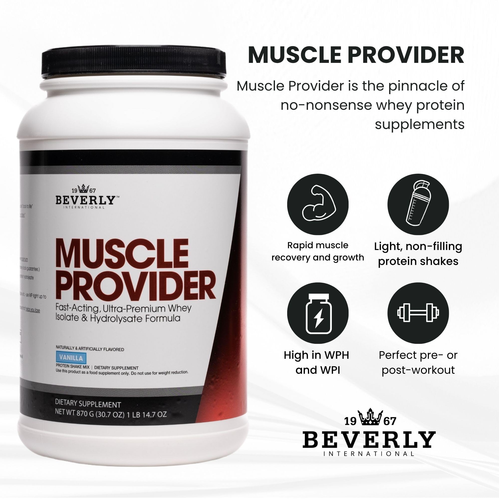 Beverly International Muscle Provider absorption-rapide: nourrir les muscles rapidement sans lourdeur.