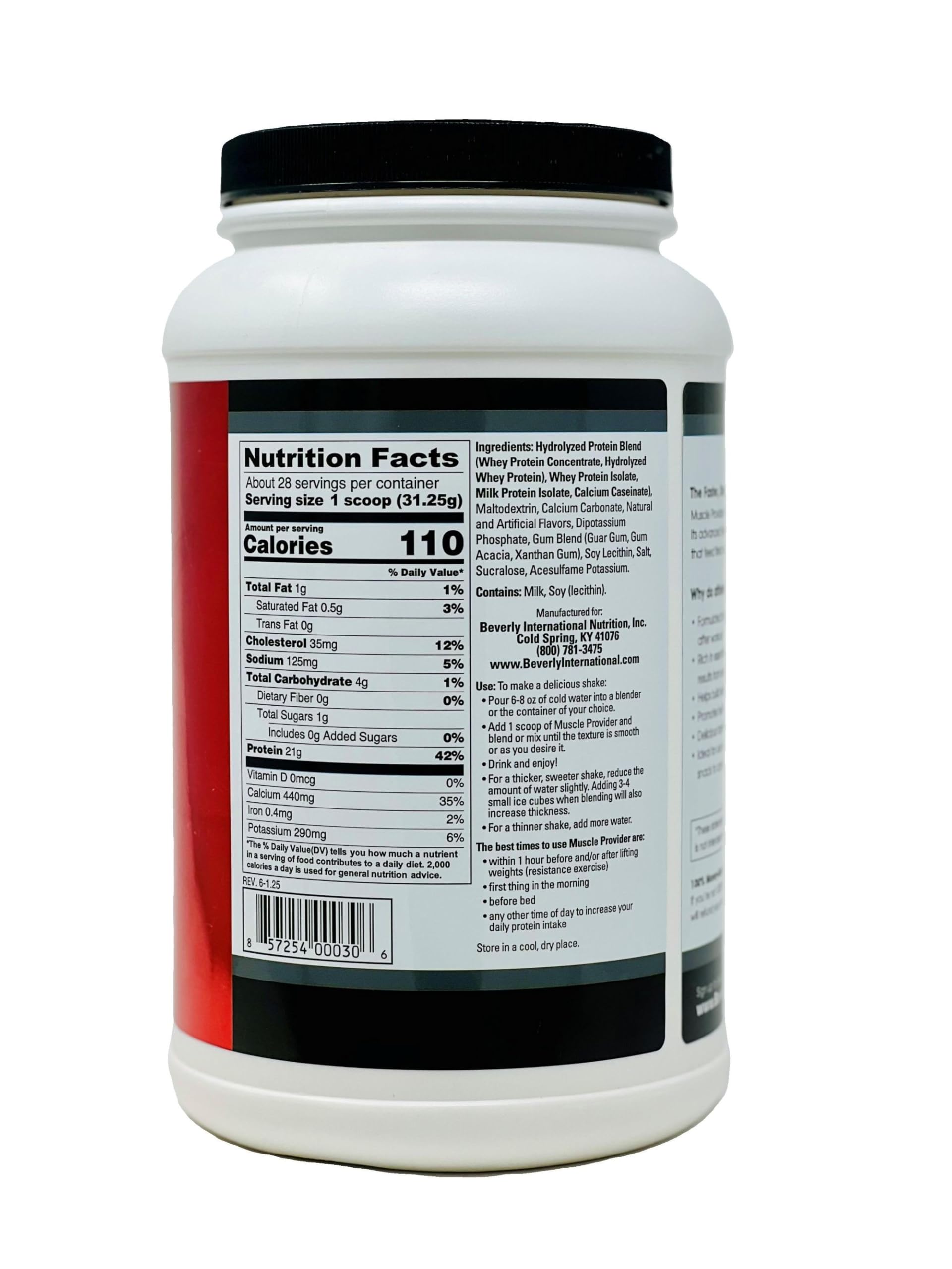 Beverly International Muscle Provider proteine-isolee: récupération musculaire efficace après l entraînement.