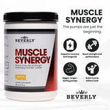 Étiquette Muscle Synergy, mise en avant de la qualité Beverly International.