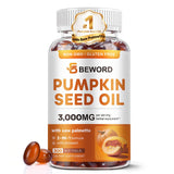 BEWORD huile graines de courge et palmetto en bouteille, riche en acides gras essentiels pour le bien-être quotidien.