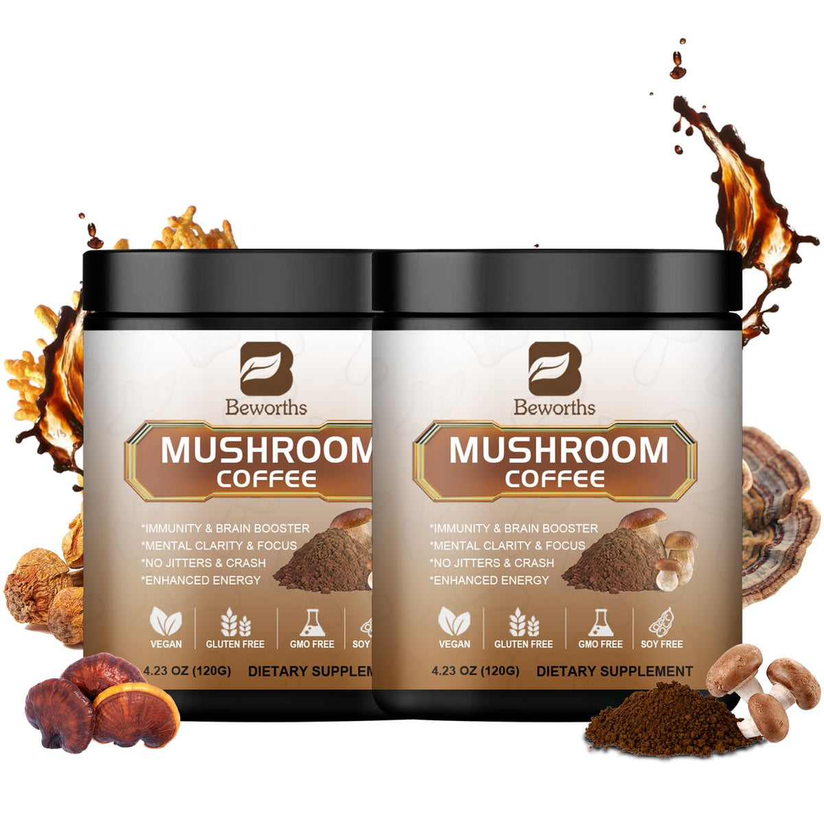 B BEWORTHS Café champignon Crinière de lion – énergie douce et concentration