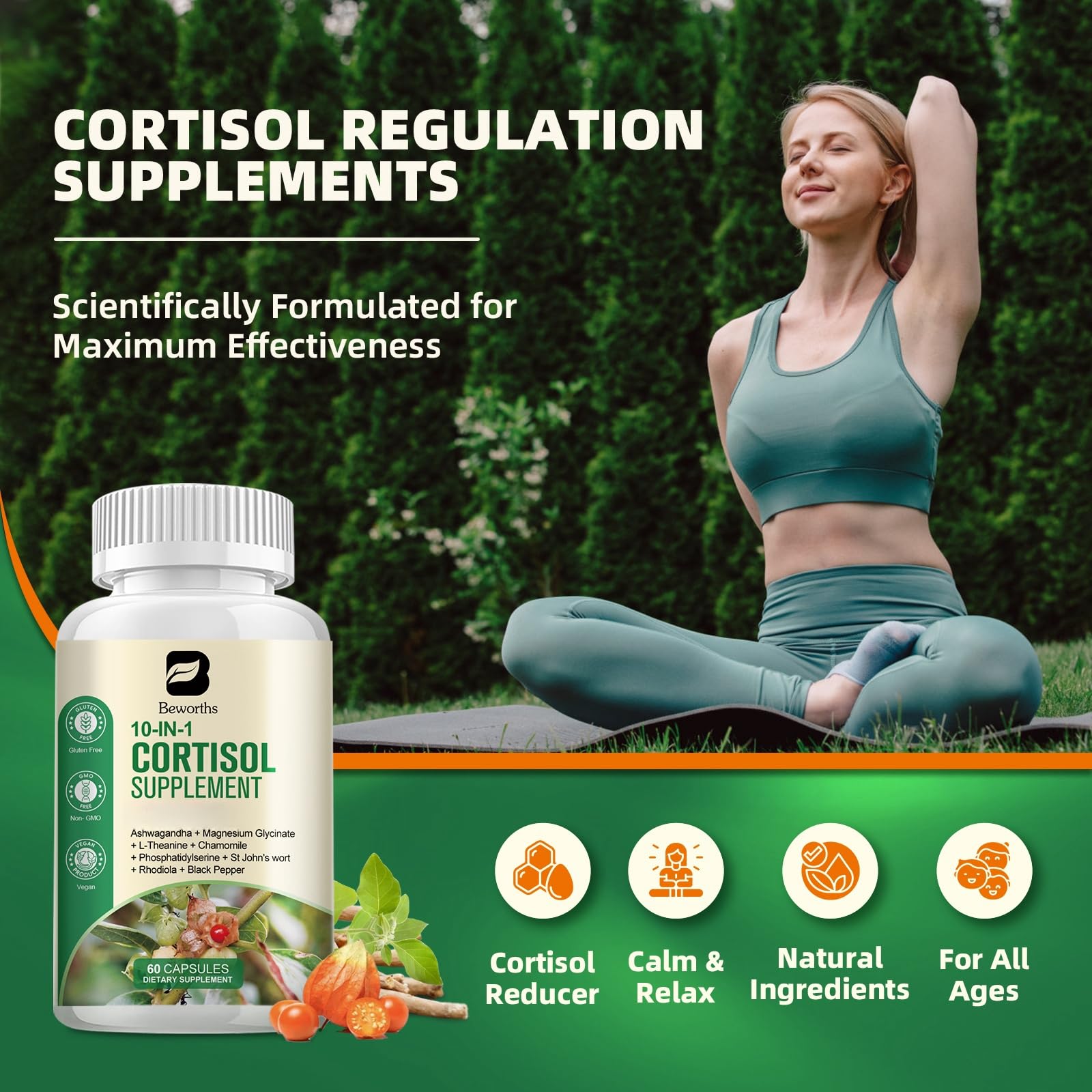 B BEWORTHS compléments cortisol – Sommeil plus profond grâce à la formule