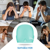Cap Beyio bleu avec gel enveloppant montrant la surface 360°.