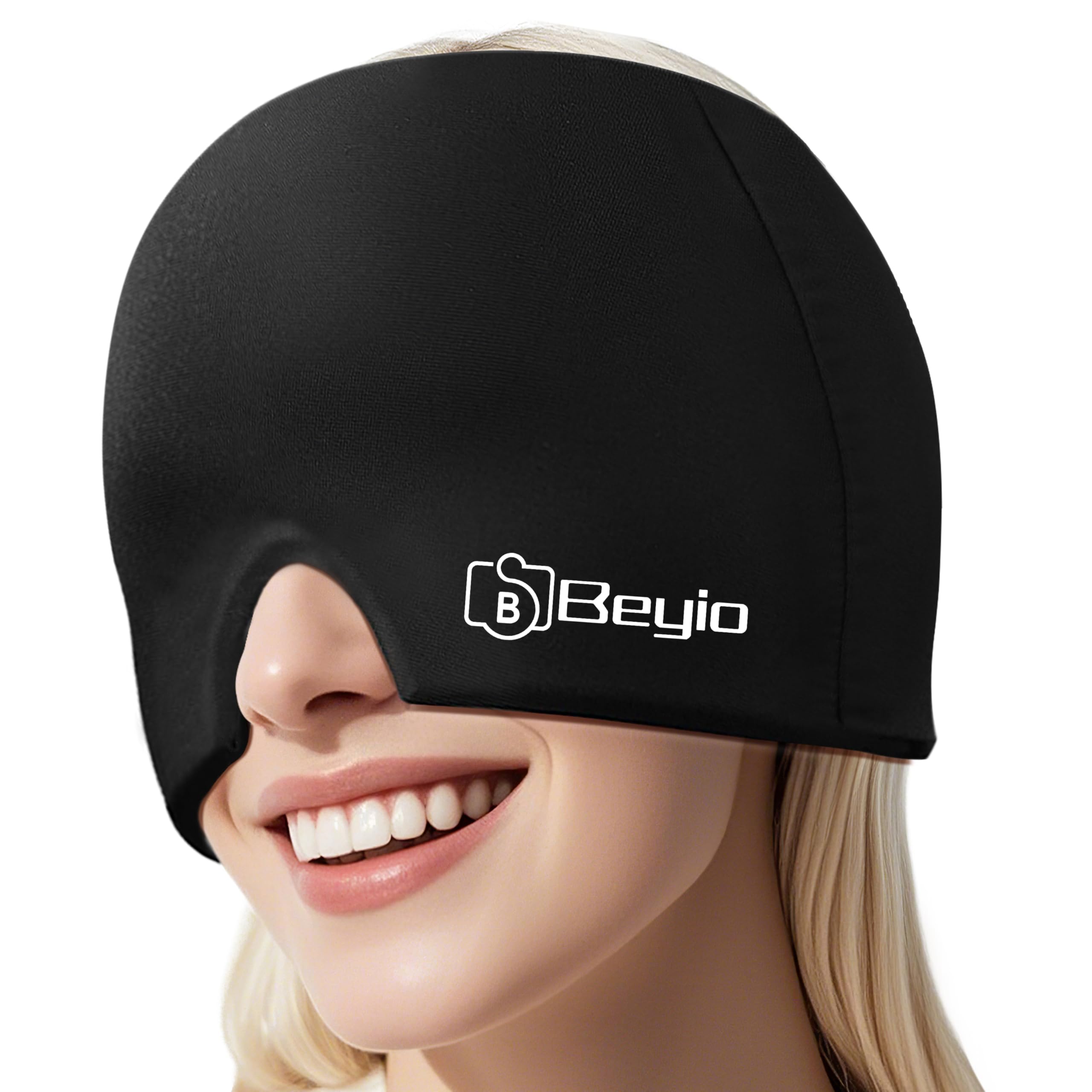 Cap Beyio relief migraine 360 degrés; couverture complète pour un confort ciblé.
