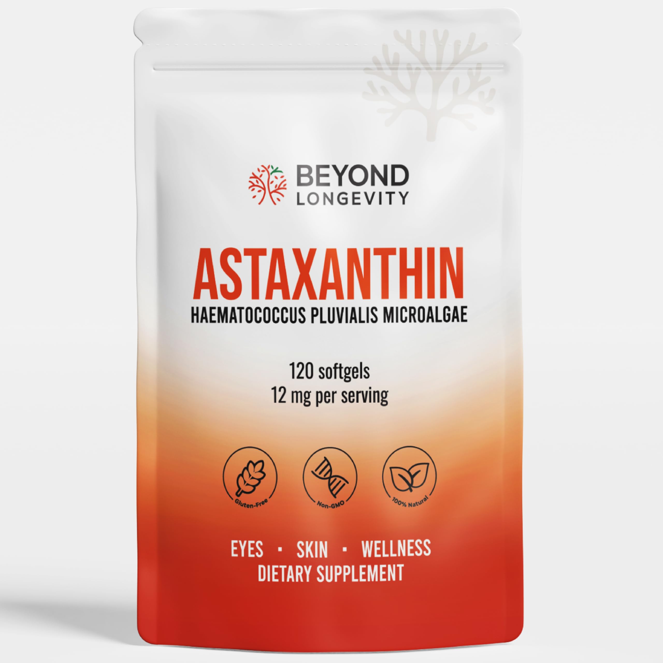 BEYOND LONGEVITY Astaxanthine 12 mg – flacon: prise quotidienne facile avec repas
