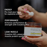 BEYOND RAW Créatine HCl: étiquette sans-gluten pour choix sain