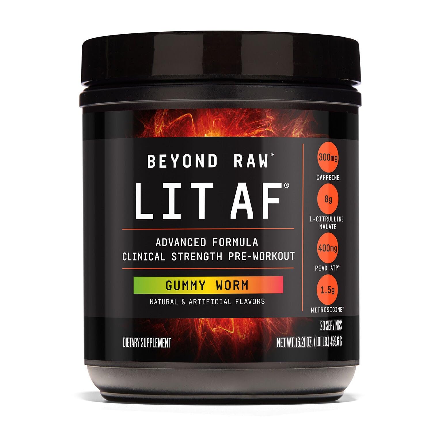 BEYOND RAW LIT AF dose-poudre énergie rapide pour démarrer l'entraînement
