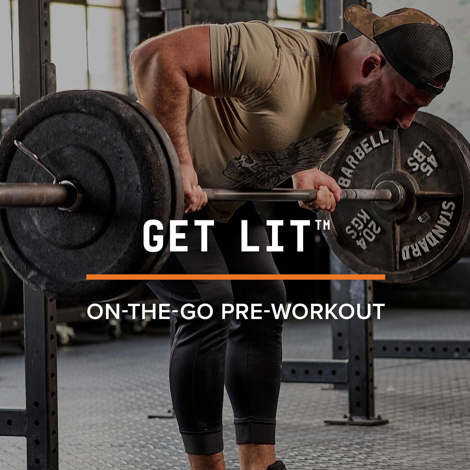 BEYOND RAW LIT On The Go étiquette frontale, saveur ver-gelifie pour motivation.