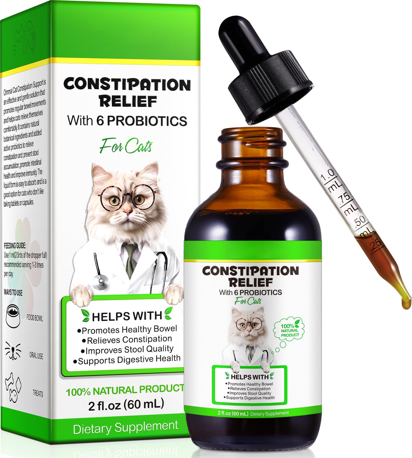 Beyxdu Chat soulagement constipation flacon, solution pratique pour votre chat.