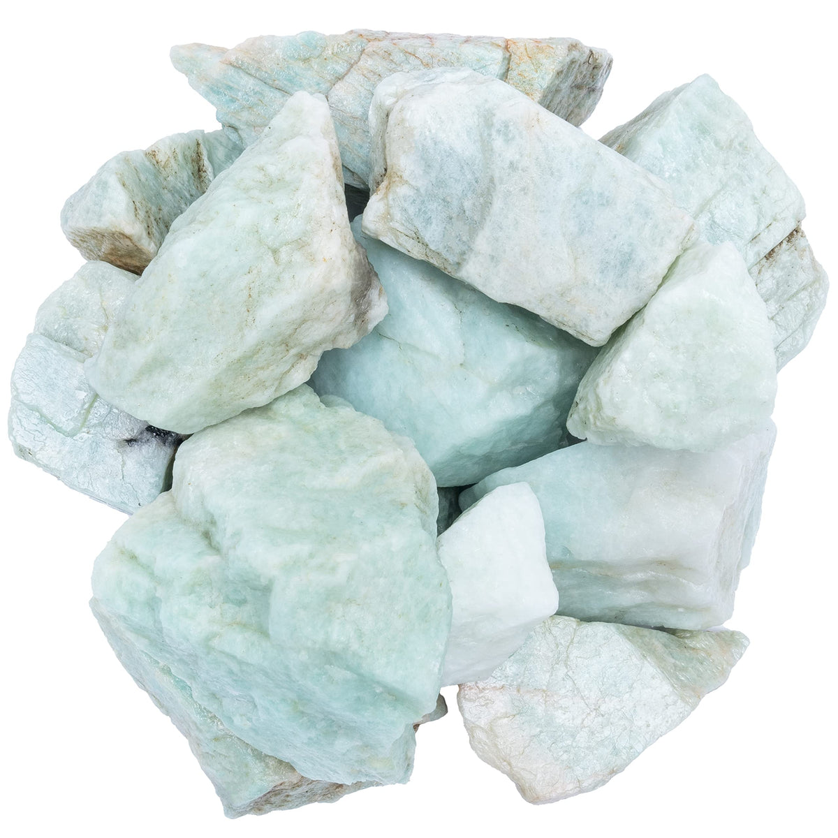 BEZAVO Amazonite brut 1 lb, idéale pour polissage et artisanat.
