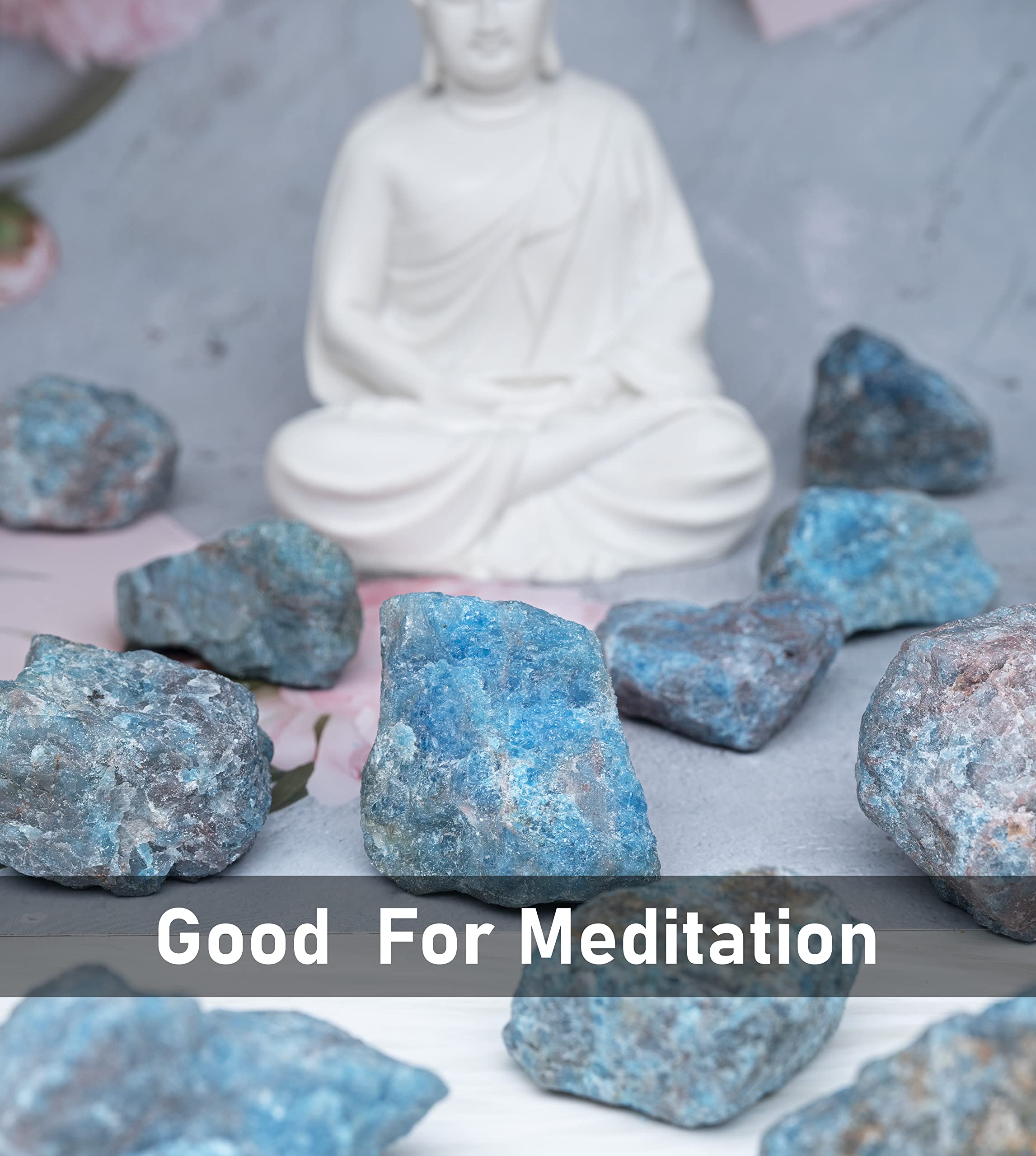 BEZAVO apatite bleue brute — ambiance zen et méditation