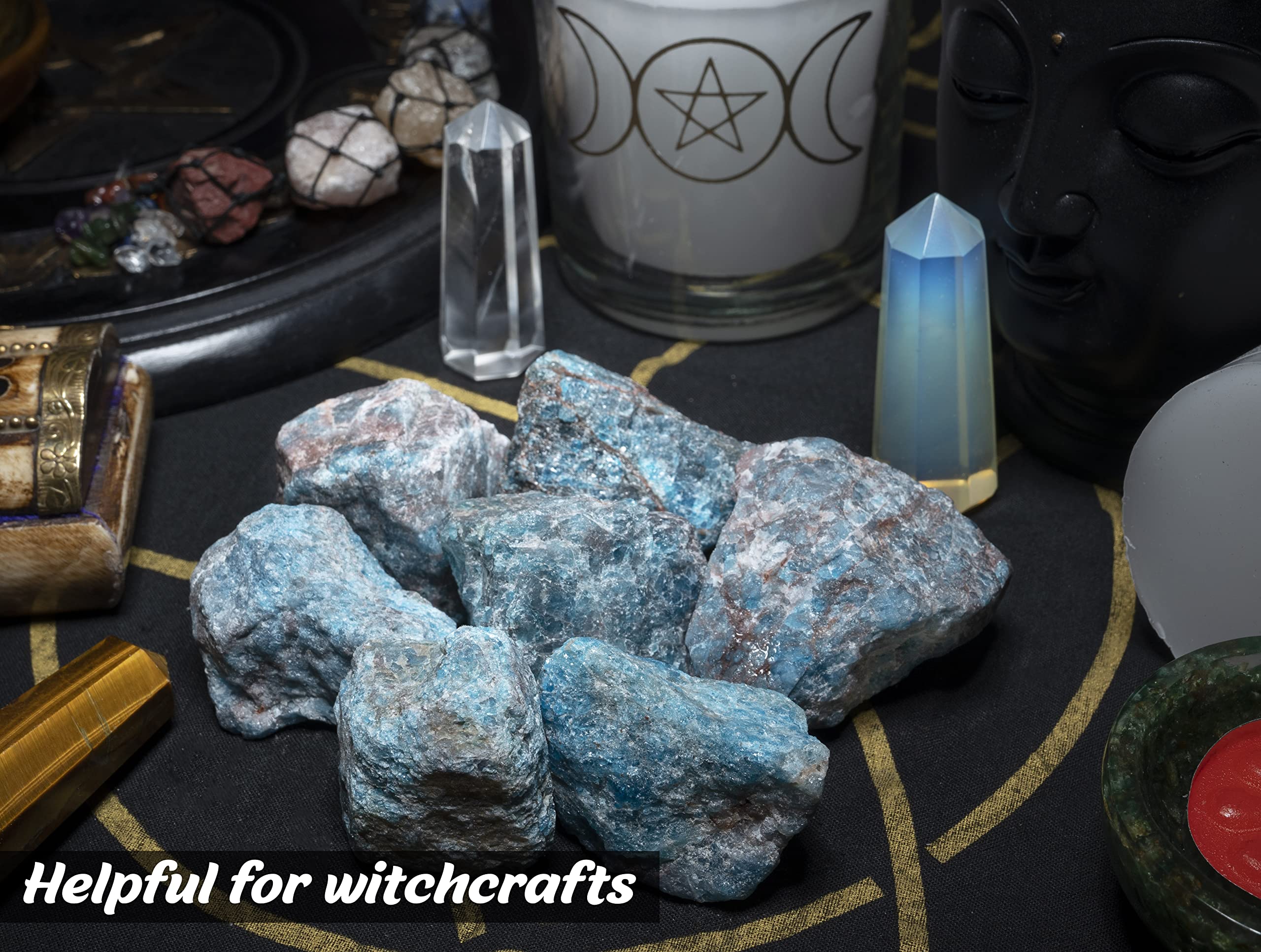 BEZAVO apatite bleue brute — pièce idéale pour cadeau et décoration