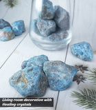 BEZAVO apatite bleue brute — guide et pochon inclus