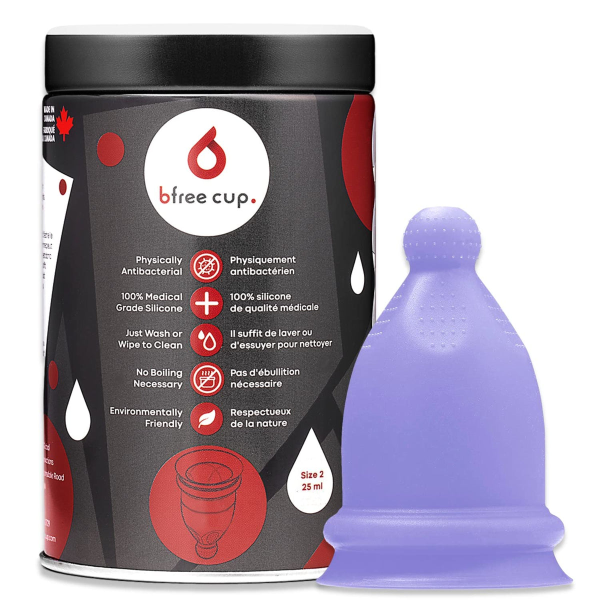 Coupe menstruelle Bfree dans son emballage, alternative durable et écologique.