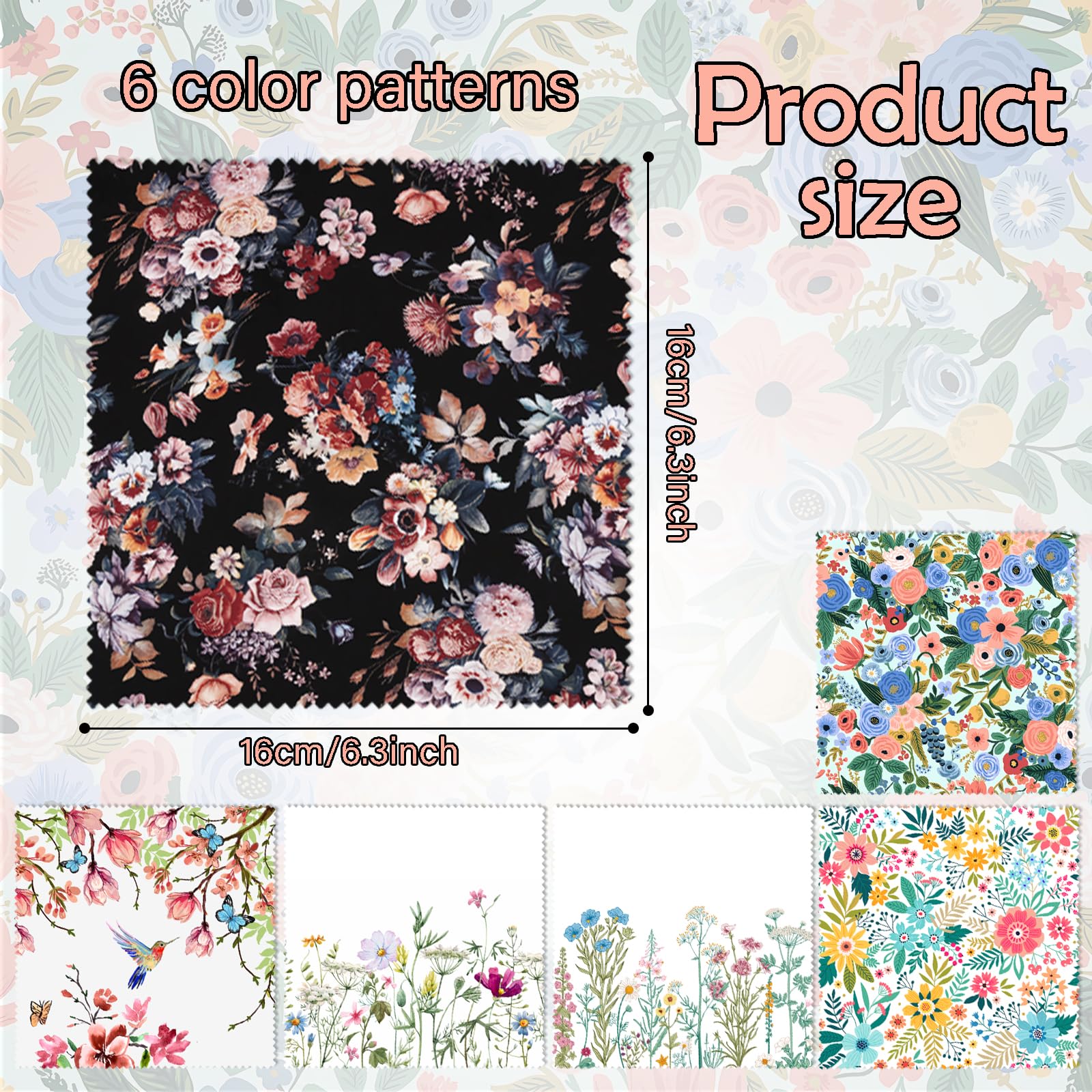 Chiffons BHAHB pour lunettes motifs floraux bleus, nettoyage efficace des traces.