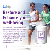 Bhip Global Purple Caps Xtreme – la composition met en valeur les vitamines et minéraux.