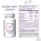 Bhip Global Purple Caps Xtreme – l’étiquette comporte les ingrédients clés visibles.