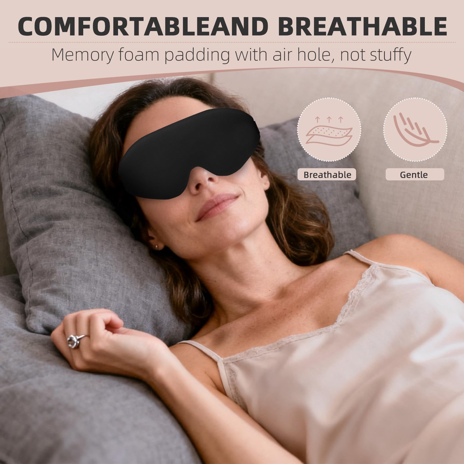 BIACK masque-sommeil-poches-oculaires-3D, mouvement oculaire sans pression.
