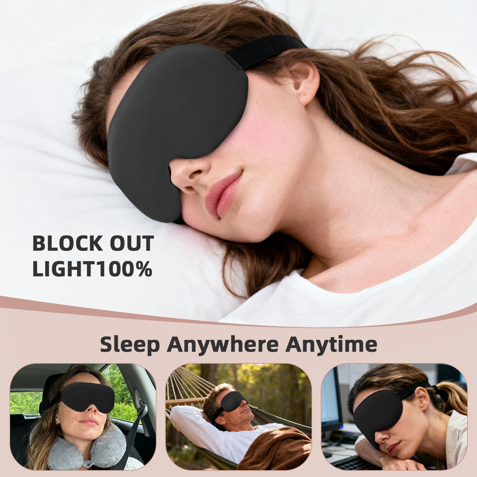 BIACK masque-sommeil-voyage-leger-portatif, parfait pour avion et déplacements.
