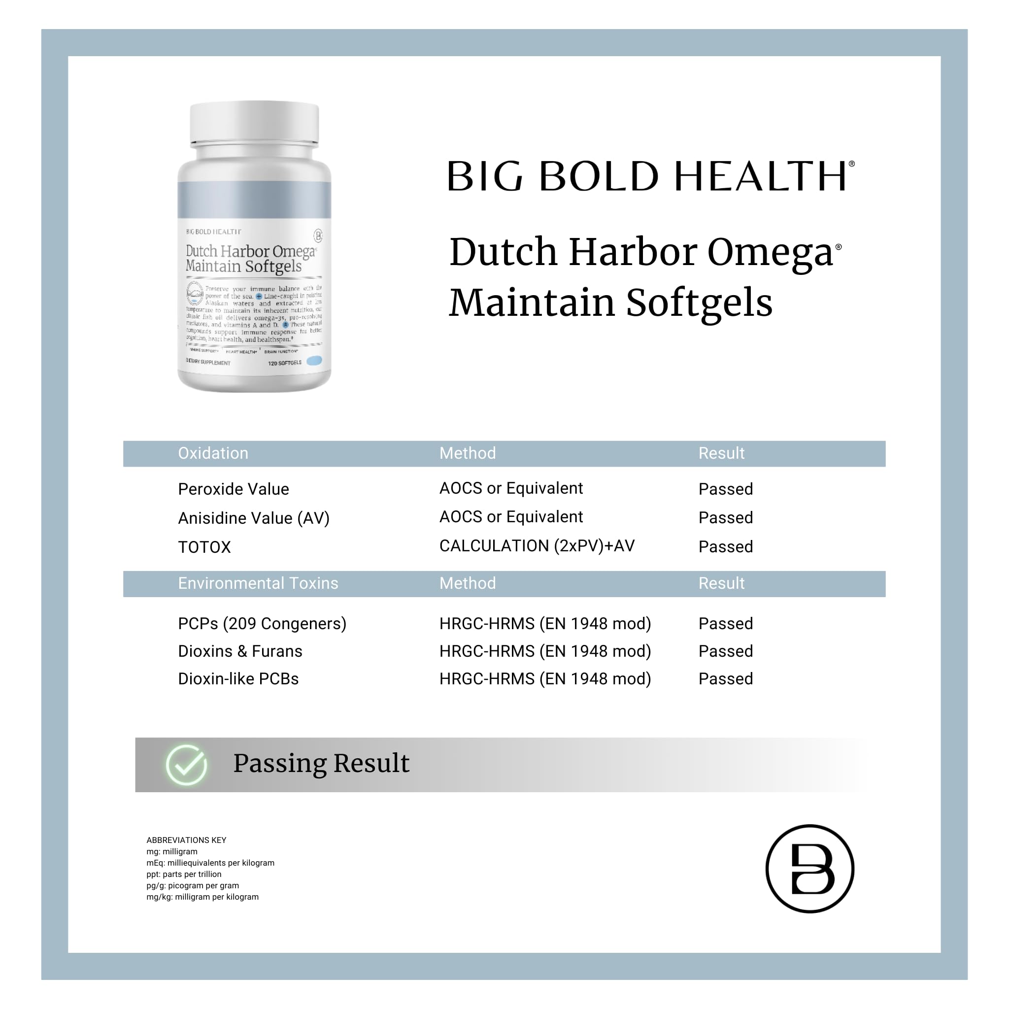 Big Bold Health Dutch Harbor Omega Maintain Softgels - dose quotidienne pratique, intégration simple dans la routine.
