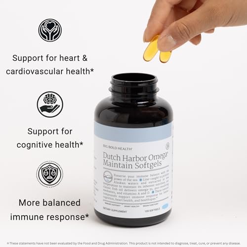 Big Bold Health Dutch Harbor Omega Maintain Softgels - formulation citronnée, arôme agréable sans arrière-goût.