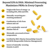 Étiquette lisible Omega-3 Revitalisant indiquant l’origine et les avantages.