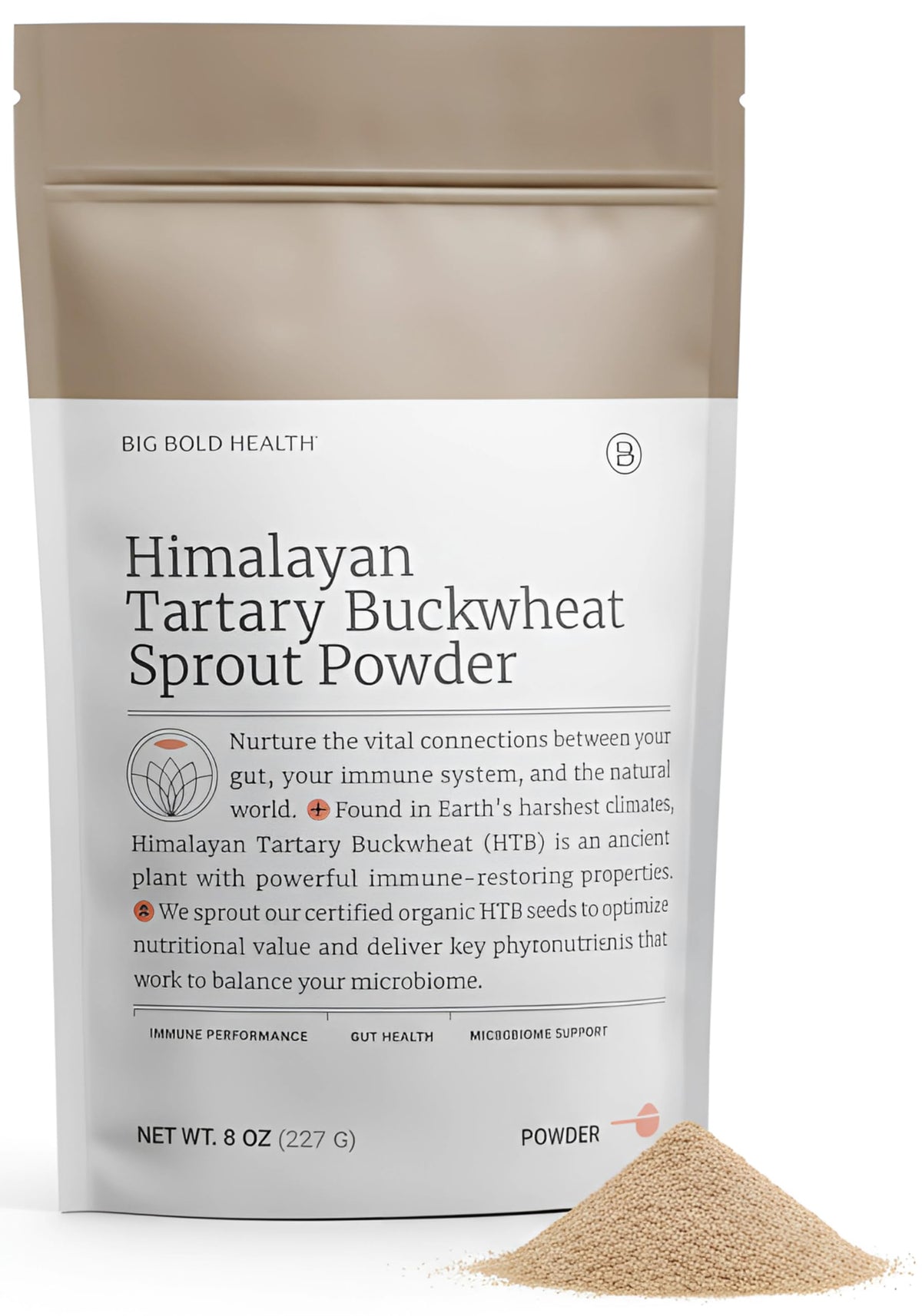 BIG BOLD HEALTH Poudre germee sarrasin Tartary Himalaya emballage pratique pour usage quotidien