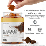 Texture lisse des gommes chocolatées BIG BOLD HEALTH HTB en gros plan.