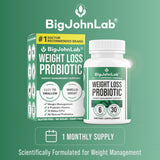 Étiquette BIGJOHNLAB Probiotiques avec ingrédients naturels et sans allergènes.