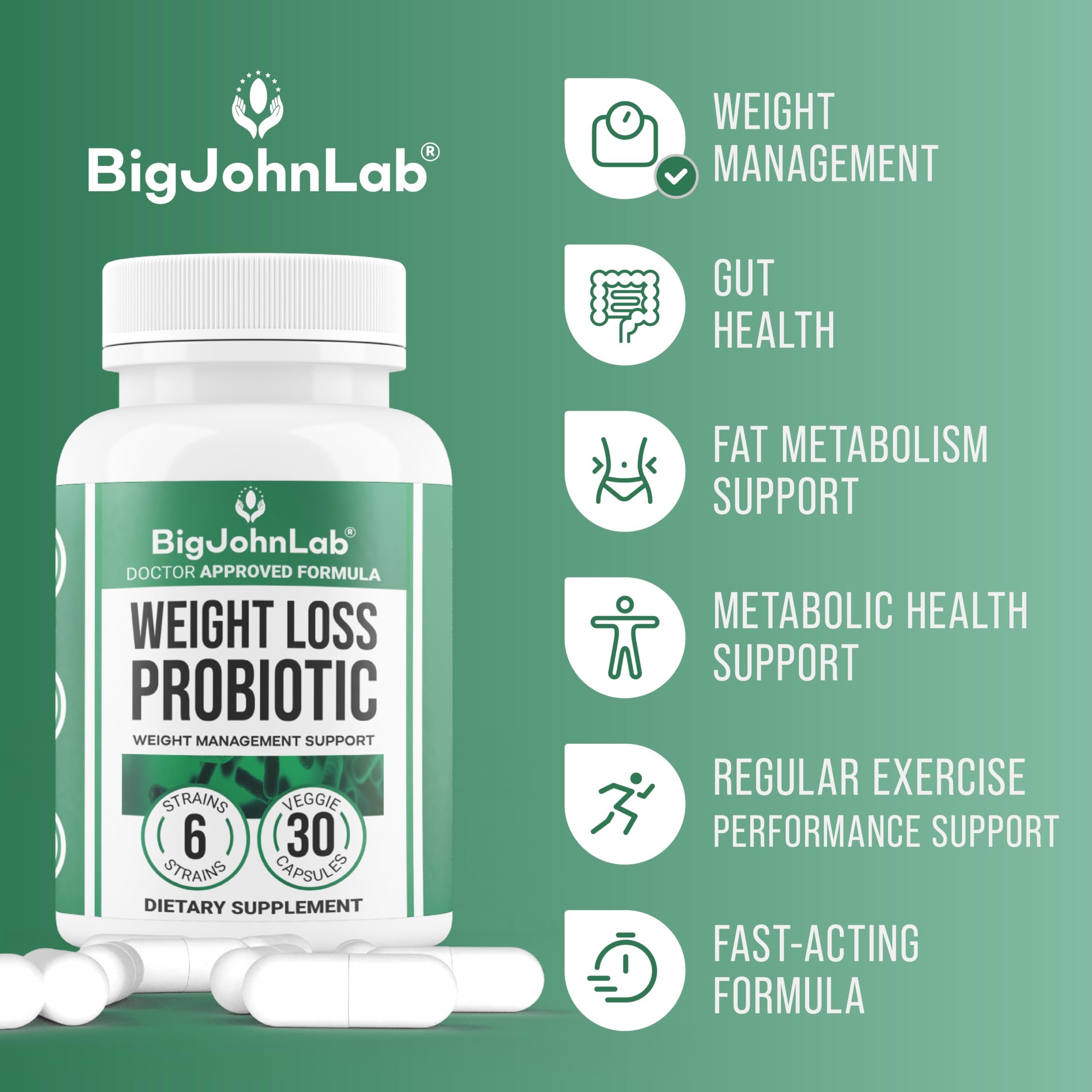 Boîte BIGJOHNLAB présentant extrait thé vert et cayenne sans caféine.