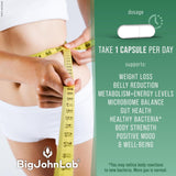 Certificat qualité BIGJOHNLAB, sans OGM, gluten ni lactose.
