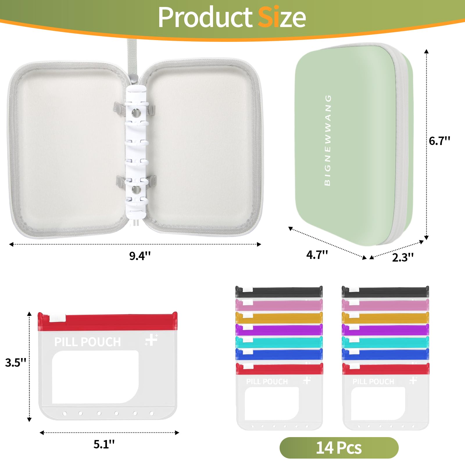 BIGNEWWANG coque EVA rigide protège les pilules lors des déplacements.