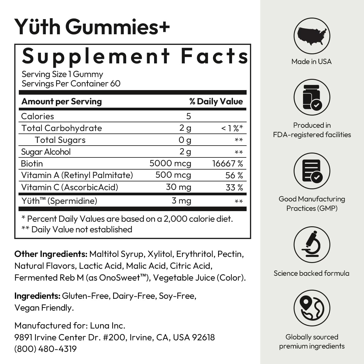 BIGVITA Yüth Gummies prêtes à être consommées pour une utilisation quotidienne.