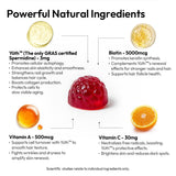 Gommes BIGVITA Yüth Gummies présentant la vitamine A et la peau saine.