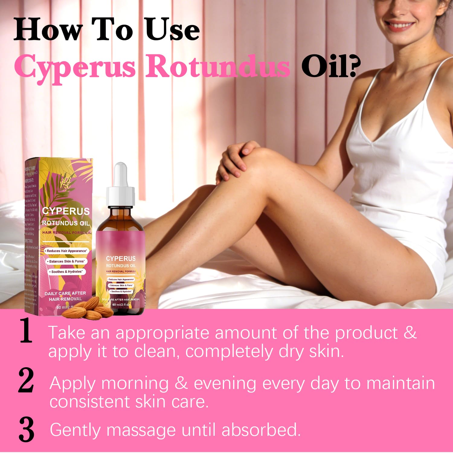Routine beauté Bigyuan Cyperus Rotundus pour peau et cheveux sains.