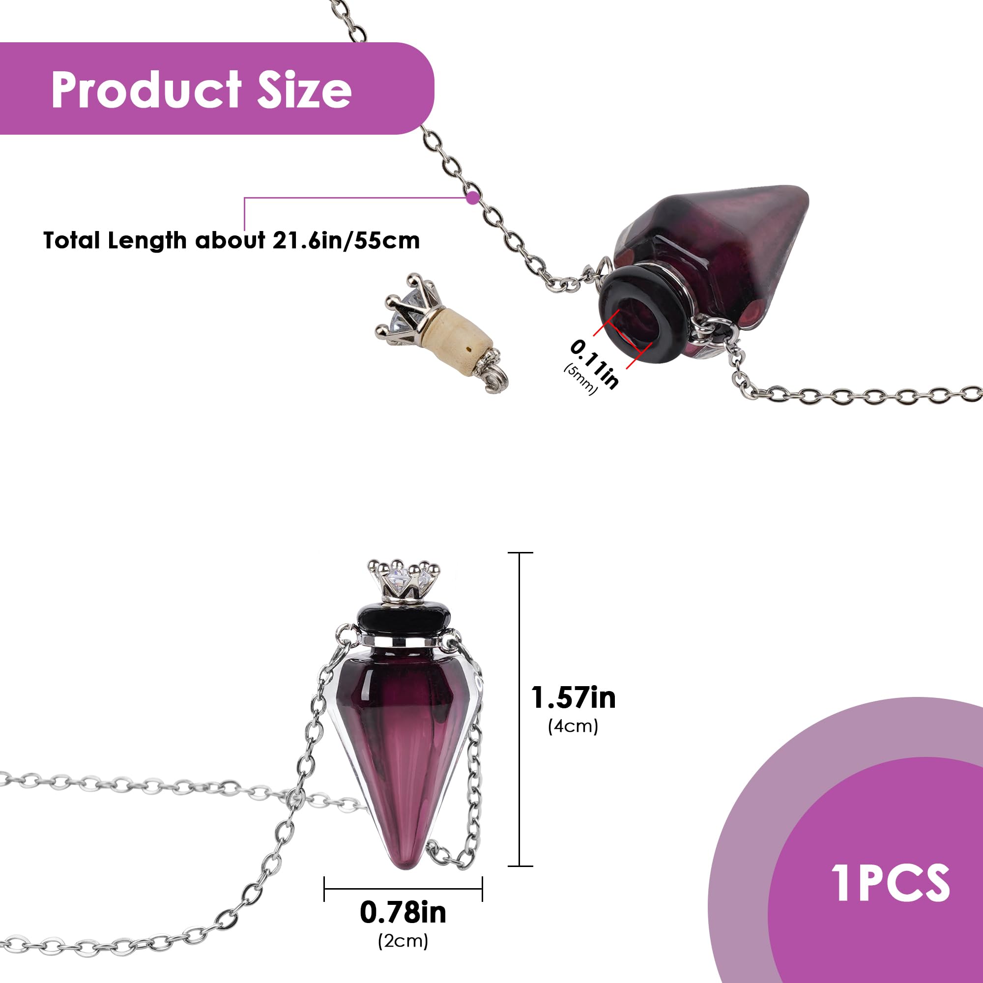Collier-bouteille-parfum-diamant-violet Biiange, accessoire chic pour vos tenues.
