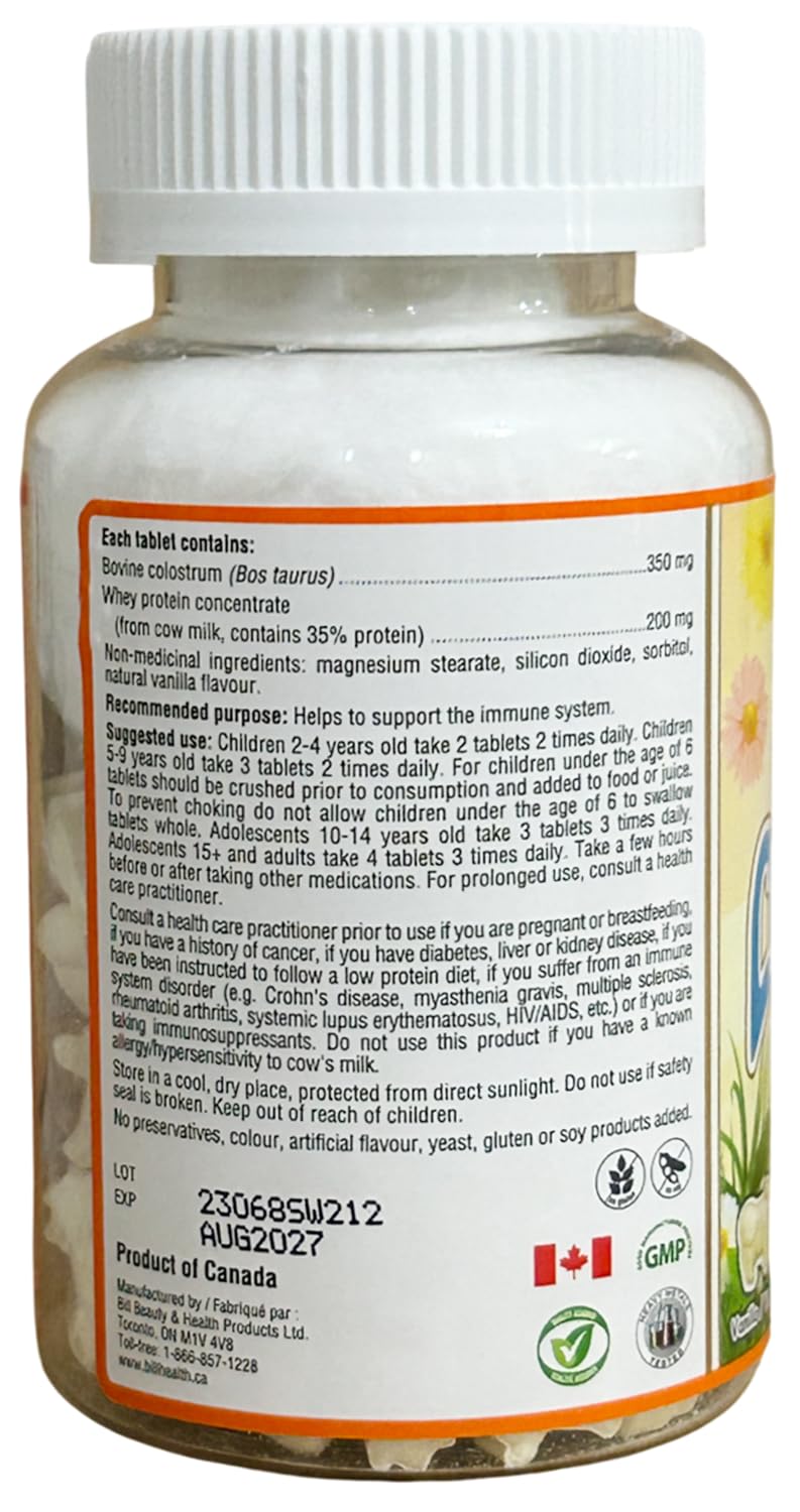 Bill Natural Sources Colostrum enfants, dose recommandée, utilisation simple