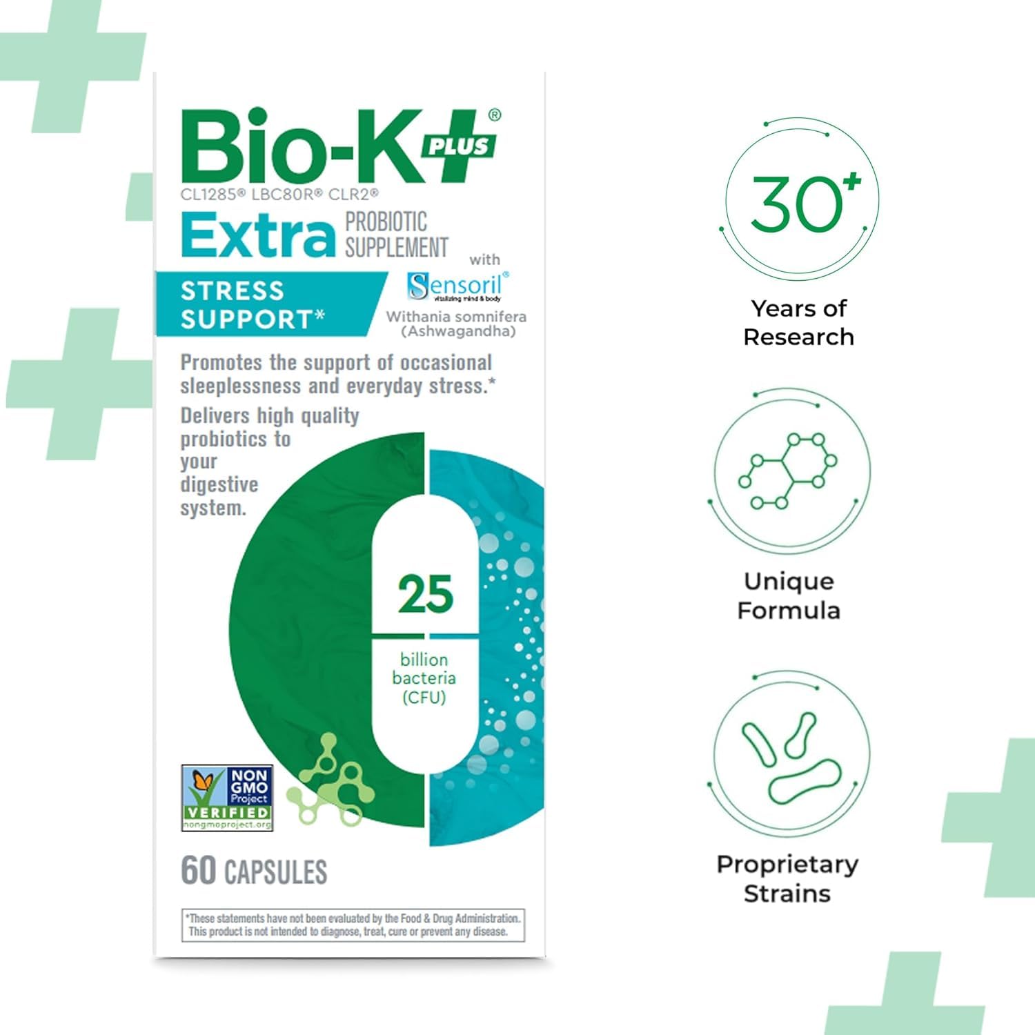 Bio-K Plus Extra Stress Support - vegan et sans OGM, choix éthique.